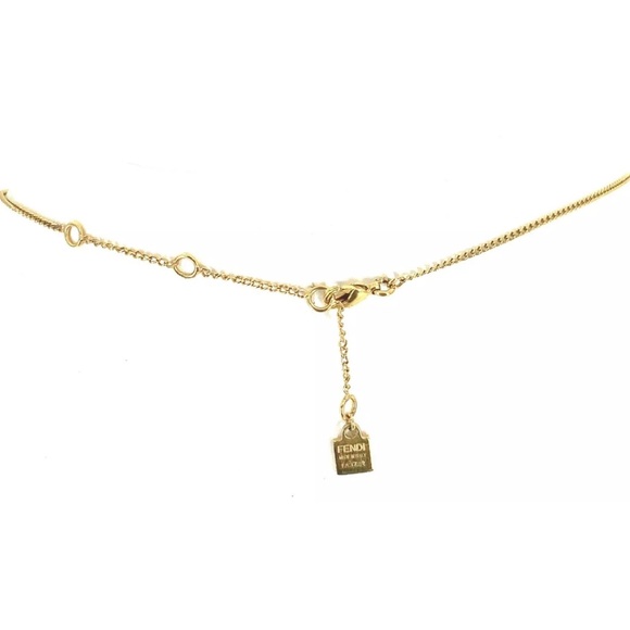 20” FENDI Forever FF Pendant Gold-Toned Necklace - Picture 3 of 5